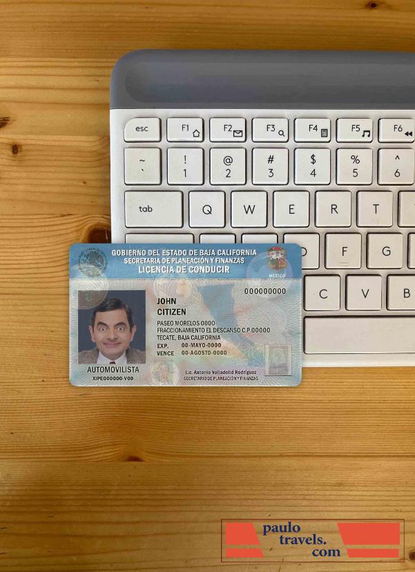 Mexico Baja California driving license photolook FRONT PSD template